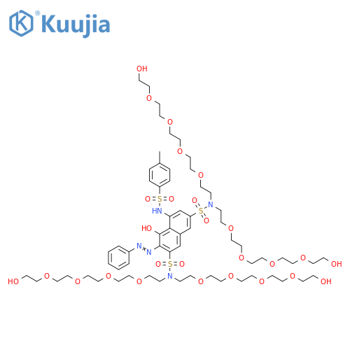 2,7-Naphthalenedisulfonamide, 4-hydroxy-N2,N2,N7,N7-tetrakis(14-hydroxy-3,6,9,12-tetraoxatetradec-1-yl)-5-[[(4-methylphenyl)sulfonyl]amino]-3-(2-phenyldiazenyl)- structure