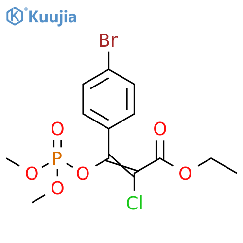 2-Propenoic acid, 3-(4-bromophenyl)-2-chloro-3-[(dimethoxyphosphinyl)oxy]-, ethyl ester structure