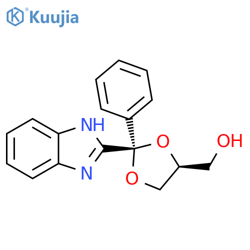 1,3-Dioxolane-4-methanol, 2-(1H-benzimidazol-2-yl)-2-phenyl-, trans- structure