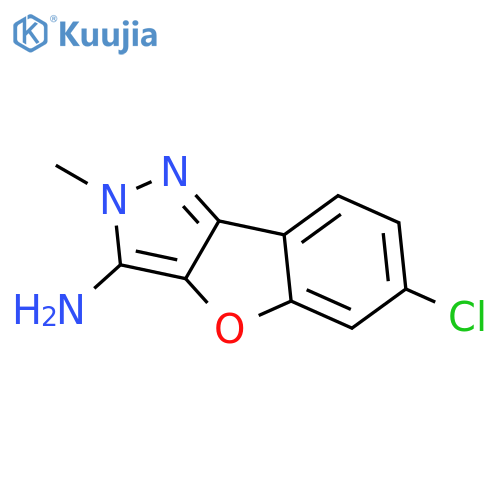 2H-BENZOFURO[3,2-C]PYRAZOL-3-AMINE, 6-CHLORO-2-METHYL- structure