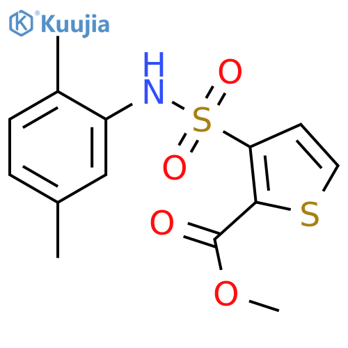 methyl 3-(2,5-dimethylphenyl)sulfamoylthiophene-2-carboxylate structure