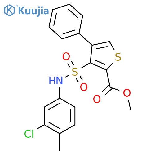 methyl 3-(3-chloro-4-methylphenyl)sulfamoyl-4-phenylthiophene-2-carboxylate structure