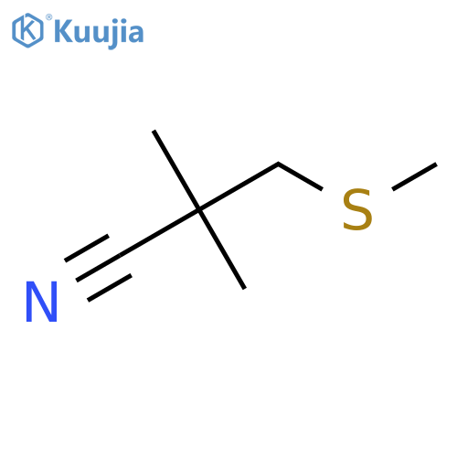 2,2-dimethyl-3-(methylsulfanyl)propanenitrile structure