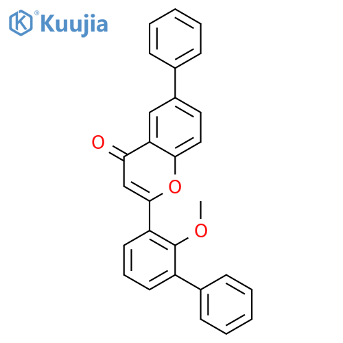 4H-1-Benzopyran-4-one, 2-(2-methoxy[1,1'-biphenyl]-3-yl)-6-phenyl- structure