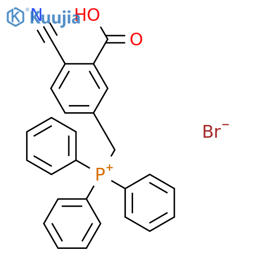 Phosphonium, [(3-carboxy-4-cyanophenyl)methyl]triphenyl-, bromide structure
