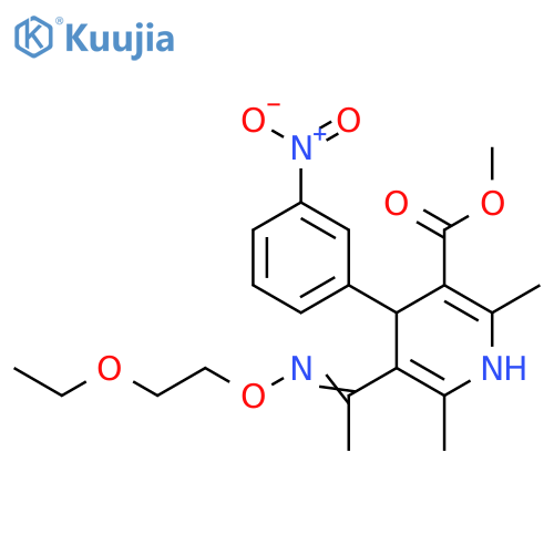 3-Pyridinecarboxylic acid, 5-[1-[(2-ethoxyethoxy)imino]ethyl]-1,4-dihydro-2,6-dimethyl-4-(3-nitrophenyl)-, methyl ester structure