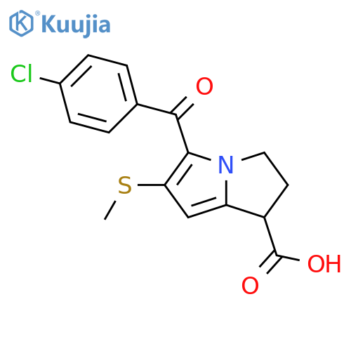 1H-Pyrrolizine-1-carboxylic acid, 5-(4-chlorobenzoyl)-2,3-dihydro-6-(methylthio)- structure