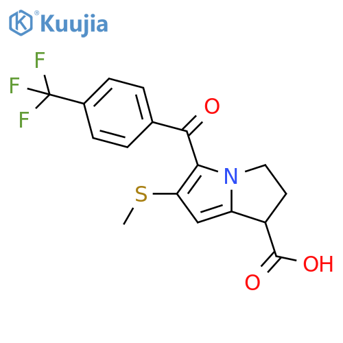 1H-Pyrrolizine-1-carboxylic acid,2,3-dihydro-6-(methylthio)-5-[4-(trifluoromethyl)benzoyl]- structure