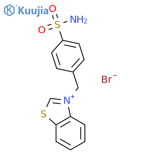 Benzothiazolium, 3-[[4-(aminosulfonyl)phenyl]methyl]-, bromide structure