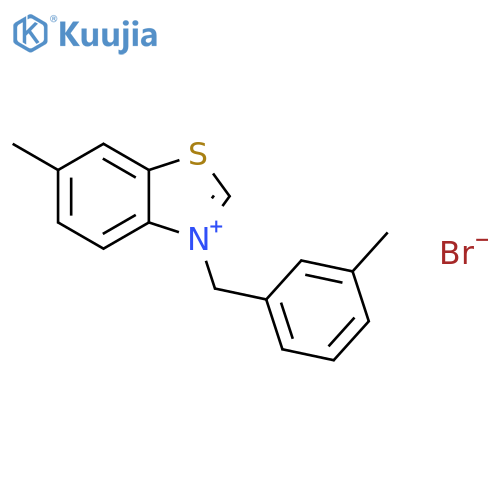 Benzothiazolium, 6-methyl-3-[(3-methylphenyl)methyl]-, bromide structure