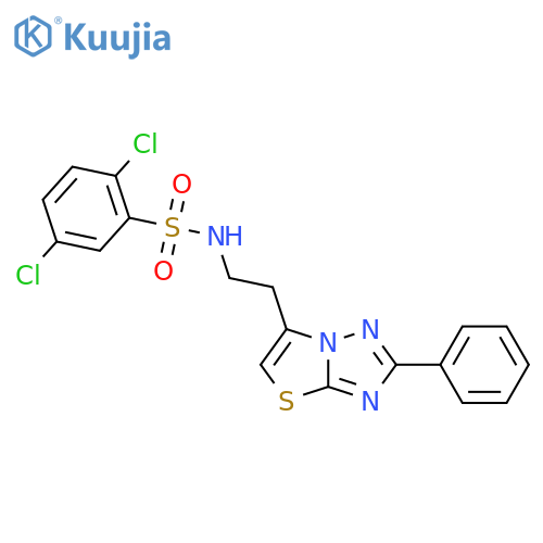 2,5-dichloro-N-(2-{2-phenyl-1,2,4triazolo3,2-b1,3thiazol-6-yl}ethyl)benzene-1-sulfonamide structure