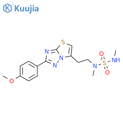 ({2-2-(4-methoxyphenyl)-1,2,4triazolo3,2-b1,3thiazol-6-ylethyl}sulfamoyl)dimethylamine structure