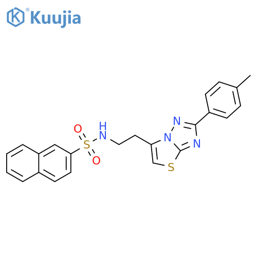 N-{2-2-(4-methylphenyl)-1,2,4triazolo3,2-b1,3thiazol-6-ylethyl}naphthalene-2-sulfonamide structure