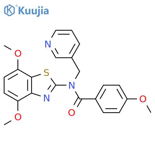 N-(4,7-dimethoxy-1,3-benzothiazol-2-yl)-4-methoxy-N-(pyridin-3-yl)methylbenzamide structure