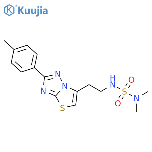 dimethyl({2-2-(4-methylphenyl)-1,2,4triazolo3,2-b1,3thiazol-6-ylethyl}sulfamoyl)amine structure