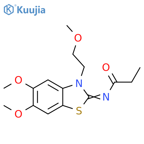 N-(2Z)-5,6-dimethoxy-3-(2-methoxyethyl)-2,3-dihydro-1,3-benzothiazol-2-ylidenepropanamide structure