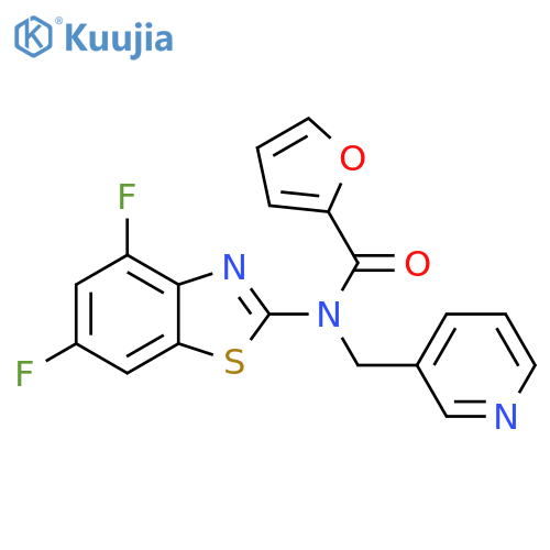 N-(4,6-difluoro-1,3-benzothiazol-2-yl)-N-(pyridin-3-yl)methylfuran-2-carboxamide structure