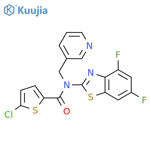 5-chloro-N-(4,6-difluoro-1,3-benzothiazol-2-yl)-N-(pyridin-3-yl)methylthiophene-2-carboxamide structure