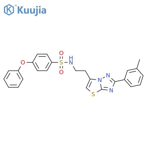 N-{2-2-(3-methylphenyl)-1,2,4triazolo3,2-b1,3thiazol-6-ylethyl}-4-phenoxybenzene-1-sulfonamide structure
