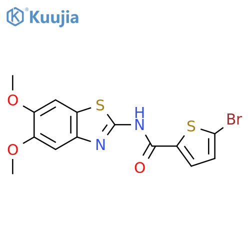 5-bromo-N-(5,6-dimethoxy-1,3-benzothiazol-2-yl)thiophene-2-carboxamide structure