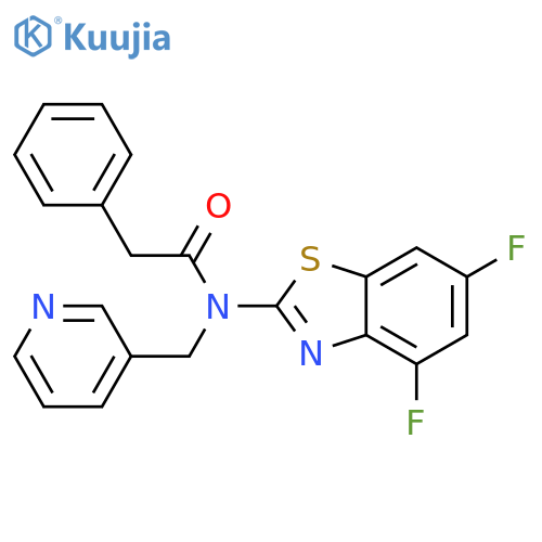 N-(4,6-difluoro-1,3-benzothiazol-2-yl)-2-phenyl-N-(pyridin-3-yl)methylacetamide structure