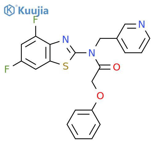 N-(4,6-difluoro-1,3-benzothiazol-2-yl)-2-phenoxy-N-(pyridin-3-yl)methylacetamide structure