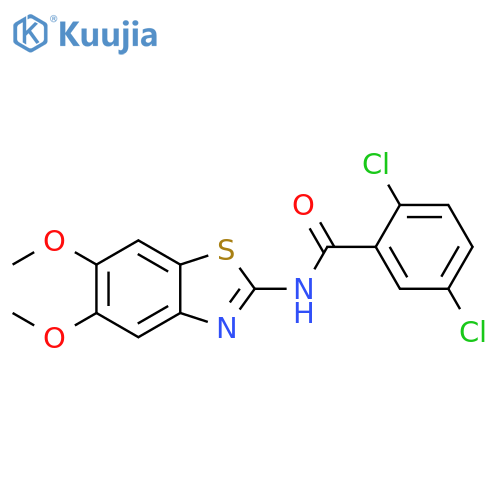 2,5-dichloro-N-(5,6-dimethoxy-1,3-benzothiazol-2-yl)benzamide structure