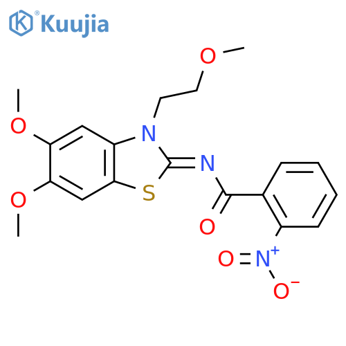 N-(2Z)-5,6-dimethoxy-3-(2-methoxyethyl)-2,3-dihydro-1,3-benzothiazol-2-ylidene-2-nitrobenzamide structure