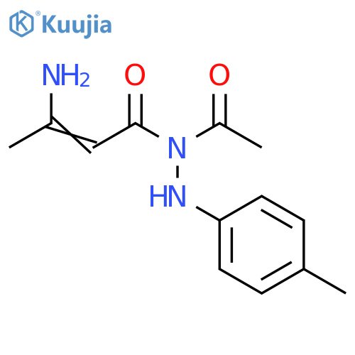 2-Butenoic acid, 3-amino-, 1-acetyl-2-(4-methylphenyl)hydrazide structure