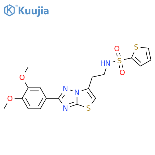 N-{2-2-(3,4-dimethoxyphenyl)-1,2,4triazolo3,2-b1,3thiazol-6-ylethyl}thiophene-2-sulfonamide structure