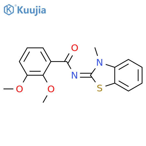 2,3-dimethoxy-N-(2E)-3-methyl-2,3-dihydro-1,3-benzothiazol-2-ylidenebenzamide structure
