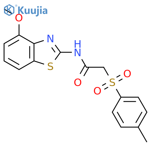 N-(4-methoxy-1,3-benzothiazol-2-yl)-2-(4-methylbenzenesulfonyl)acetamide structure