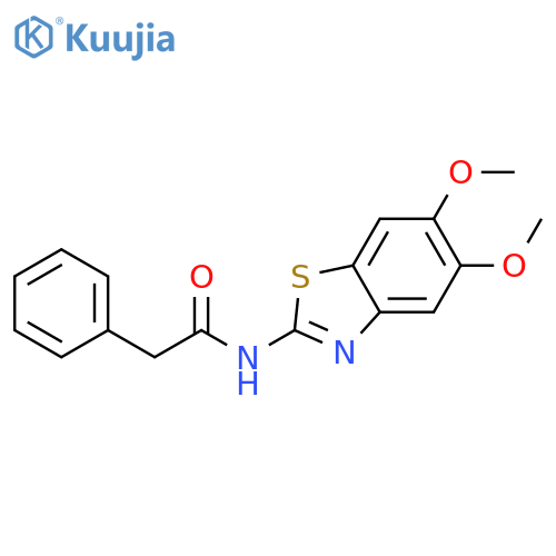 N-(5,6-dimethoxy-1,3-benzothiazol-2-yl)-2-phenylacetamide structure