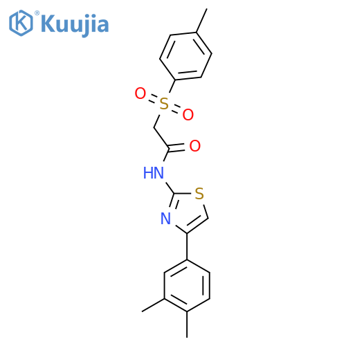 N-4-(3,4-dimethylphenyl)-1,3-thiazol-2-yl-2-(4-methylbenzenesulfonyl)acetamide structure