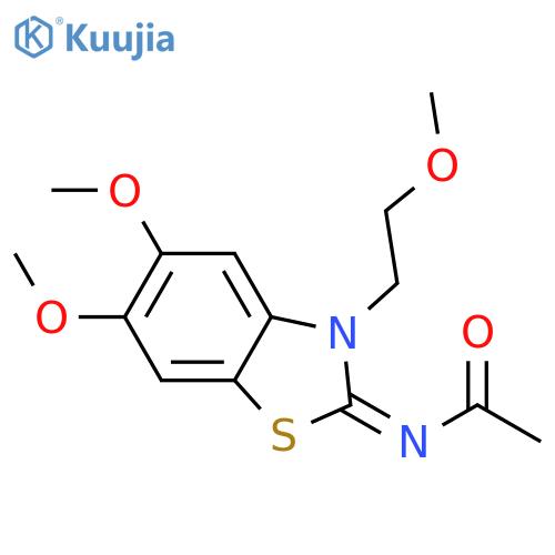 N-(2Z)-5,6-dimethoxy-3-(2-methoxyethyl)-2,3-dihydro-1,3-benzothiazol-2-ylideneacetamide structure