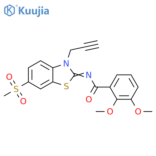N-(2E)-6-methanesulfonyl-3-(prop-2-yn-1-yl)-2,3-dihydro-1,3-benzothiazol-2-ylidene-2,3-dimethoxybenzamide structure