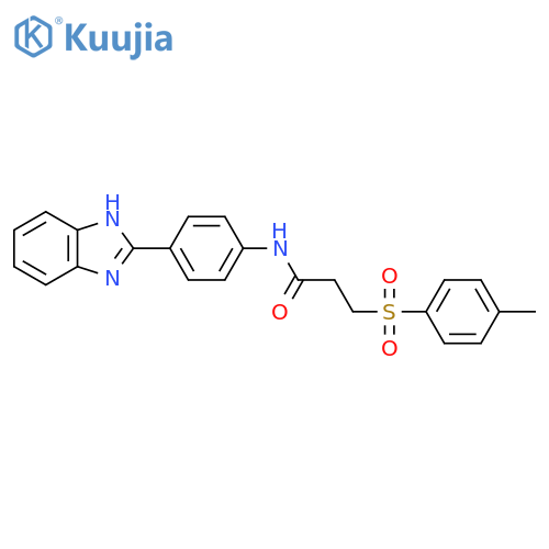 N-4-(1H-1,3-benzodiazol-2-yl)phenyl-3-(4-methylbenzenesulfonyl)propanamide structure