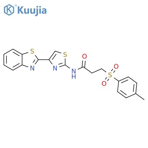 N-4-(1,3-benzothiazol-2-yl)-1,3-thiazol-2-yl-3-(4-methylbenzenesulfonyl)propanamide structure