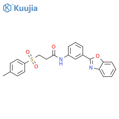 N-3-(1,3-benzoxazol-2-yl)phenyl-3-(4-methylbenzenesulfonyl)propanamide structure