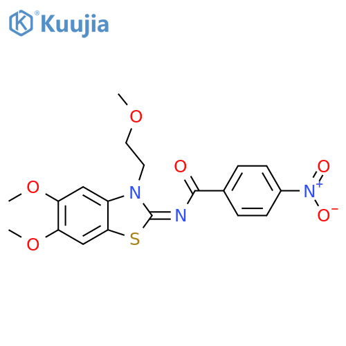 N-(2Z)-5,6-dimethoxy-3-(2-methoxyethyl)-2,3-dihydro-1,3-benzothiazol-2-ylidene-4-nitrobenzamide structure