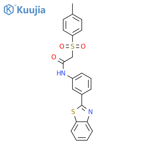 N-3-(1,3-benzothiazol-2-yl)phenyl-2-(4-methylbenzenesulfonyl)acetamide structure