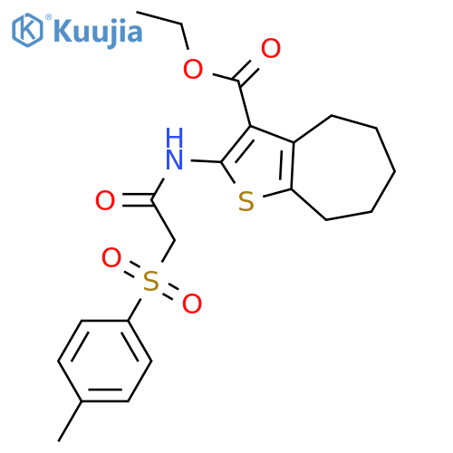 ethyl 2-2-(4-methylbenzenesulfonyl)acetamido-4H,5H,6H,7H,8H-cycloheptabthiophene-3-carboxylate structure