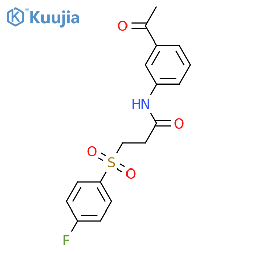 N-(3-acetylphenyl)-3-(4-fluorobenzenesulfonyl)propanamide structure