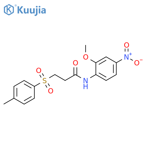 N-(2-methoxy-4-nitrophenyl)-3-(4-methylbenzenesulfonyl)propanamide structure