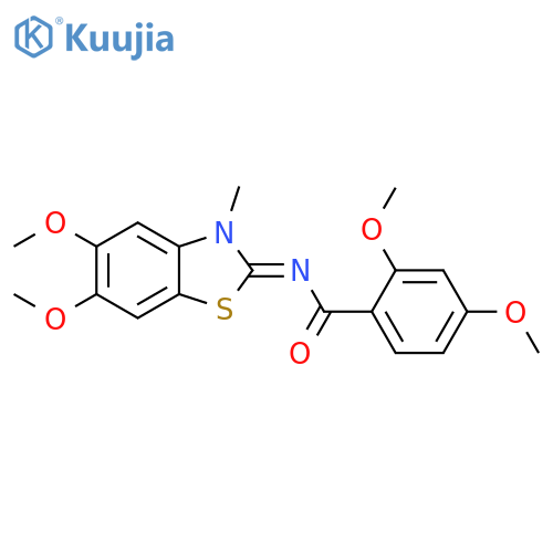 N-(2Z)-5,6-dimethoxy-3-methyl-2,3-dihydro-1,3-benzothiazol-2-ylidene-2,4-dimethoxybenzamide structure