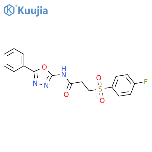 3-(4-fluorobenzenesulfonyl)-N-(5-phenyl-1,3,4-oxadiazol-2-yl)propanamide structure