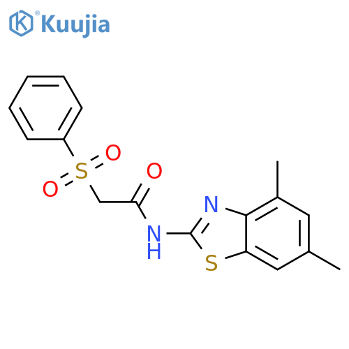 2-(benzenesulfonyl)-N-(4,6-dimethyl-1,3-benzothiazol-2-yl)acetamide structure