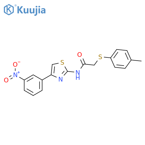 2-(4-methylphenyl)sulfanyl-N-4-(3-nitrophenyl)-1,3-thiazol-2-ylacetamide structure