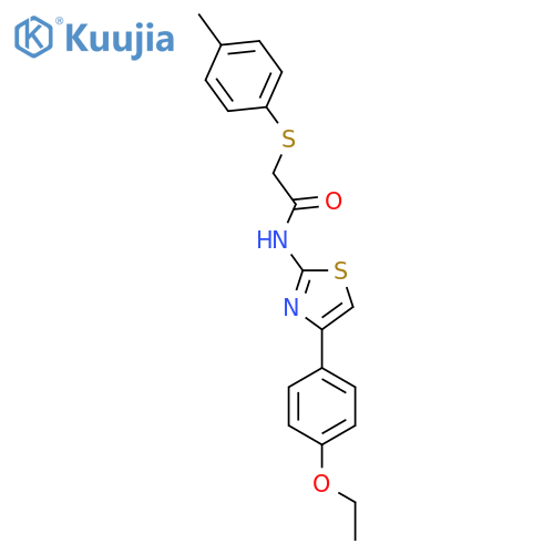 N-4-(4-ethoxyphenyl)-1,3-thiazol-2-yl-2-(4-methylphenyl)sulfanylacetamide structure