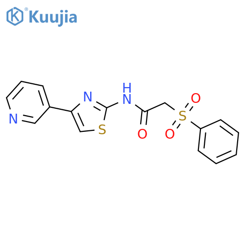2-(benzenesulfonyl)-N-4-(pyridin-3-yl)-1,3-thiazol-2-ylacetamide structure